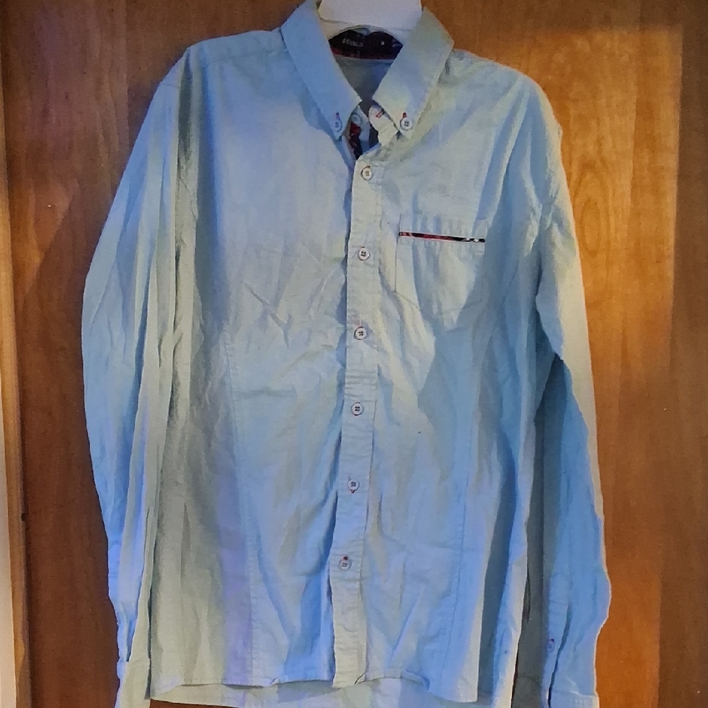 Men's DOUBLJU Blue Shirt.